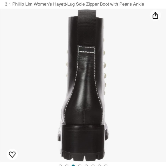 “Phillip Lim” Hayett lug sole zipper boot with pearls; size 36 1/2 (6.5) - Picture 6 of 14